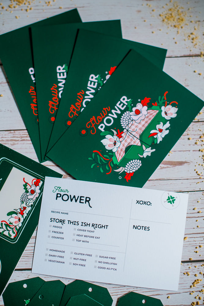 Flour Power Baked Goods Gift Greeting Cards